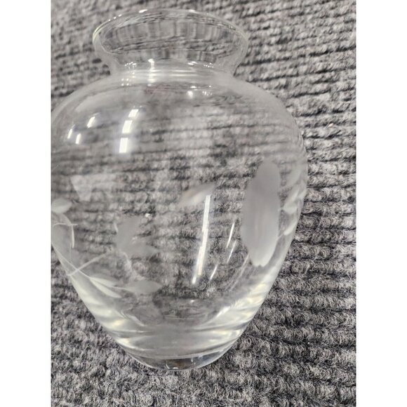 Vintage Princess House Heritage Clear Floral Crystal Accent Mini Vase Hand Blown - Picture 2 of 7